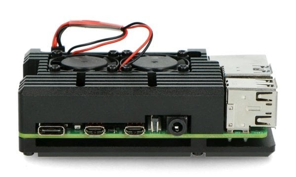Aluminium case  til din Raspberry Pi 4B i stilig svart finish