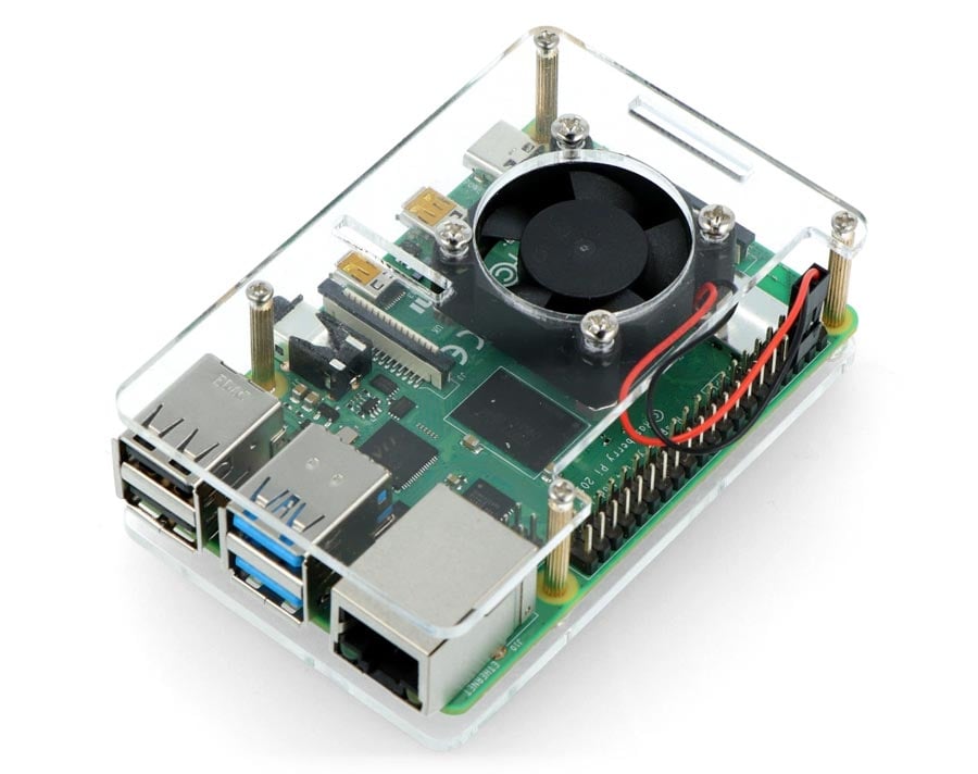 Stillegående 5V vifte til Raspberry Pi - kompakt design i plastkabinettet