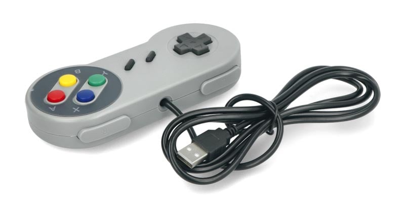 Retro SNES h&aring;ndkontroller med 4-knapper.