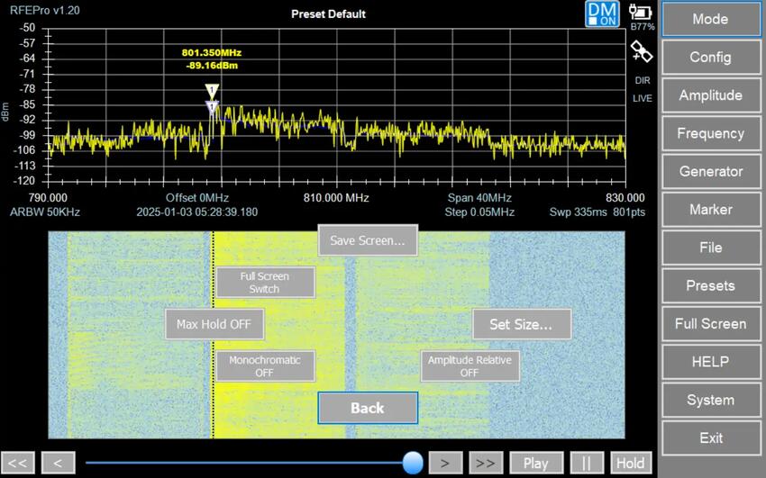 RF-spektrumanalysator Analysemoduser og programvare