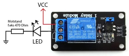 Tilkobling Rele til Raspberry Pi