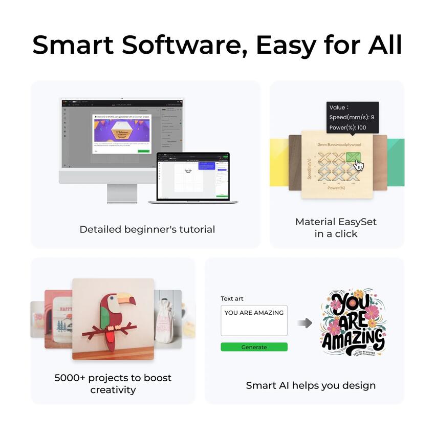 xTool Studio &ndash; AI-drevet designprogramvare - for laserkutting, gravering og mer